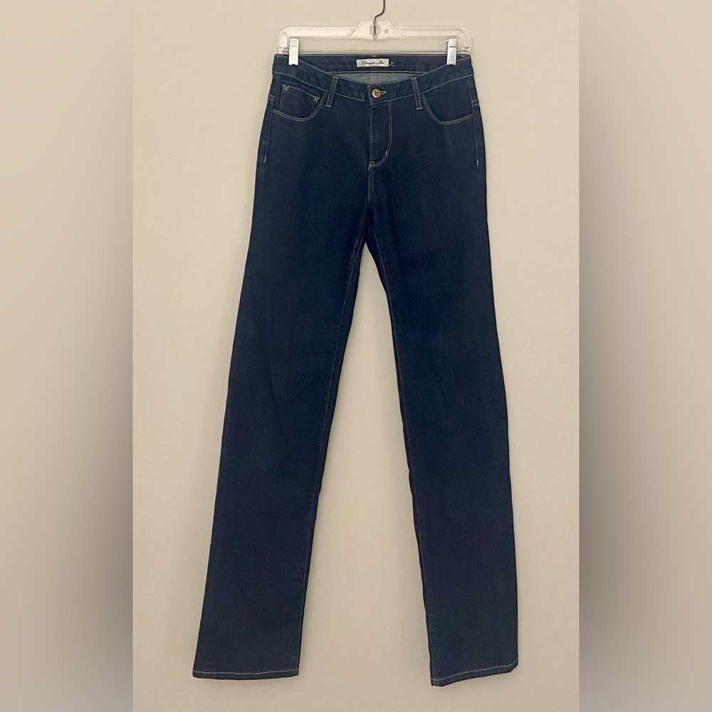 Christopher Blue Dark Wash Mid Rise Straight Leg Jeans - Size 4